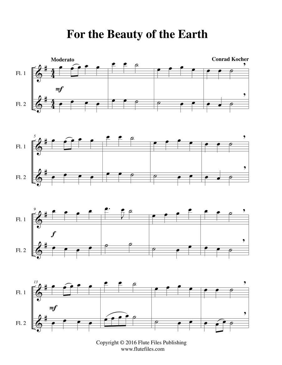 For the Beauty of the Earth - Flute Duet Flute Duet scores gallery preview page 3