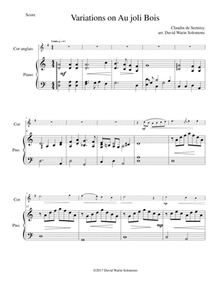 Variations on au Joli Bois for cor anglais and piano