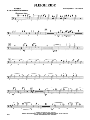 Book cover for Sleigh Ride: (wp) 1st B-flat Trombone B.C.