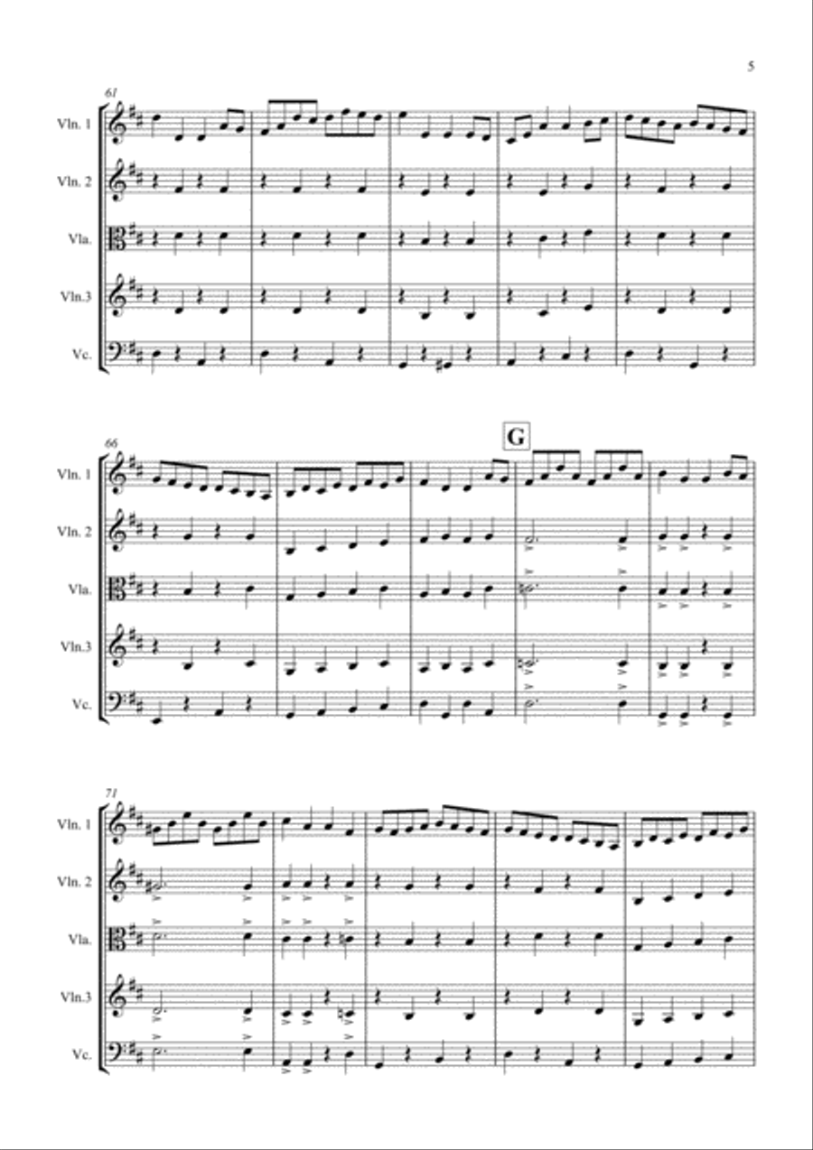 Sailor's Hornpipe for String Quartet String Quartet scores gallery preview page 5
