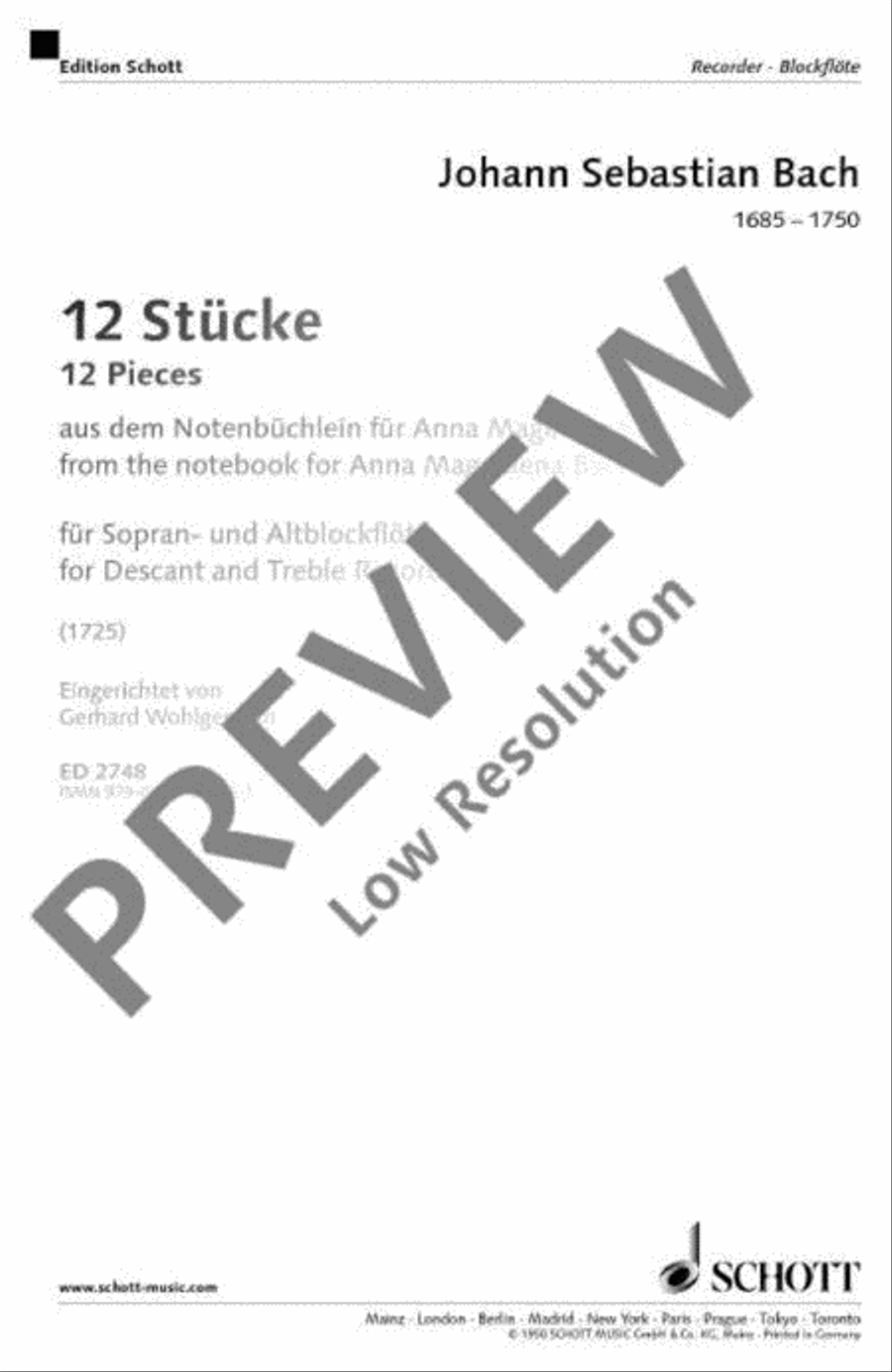 12 Pieces Alto Recorder scores gallery preview page 2