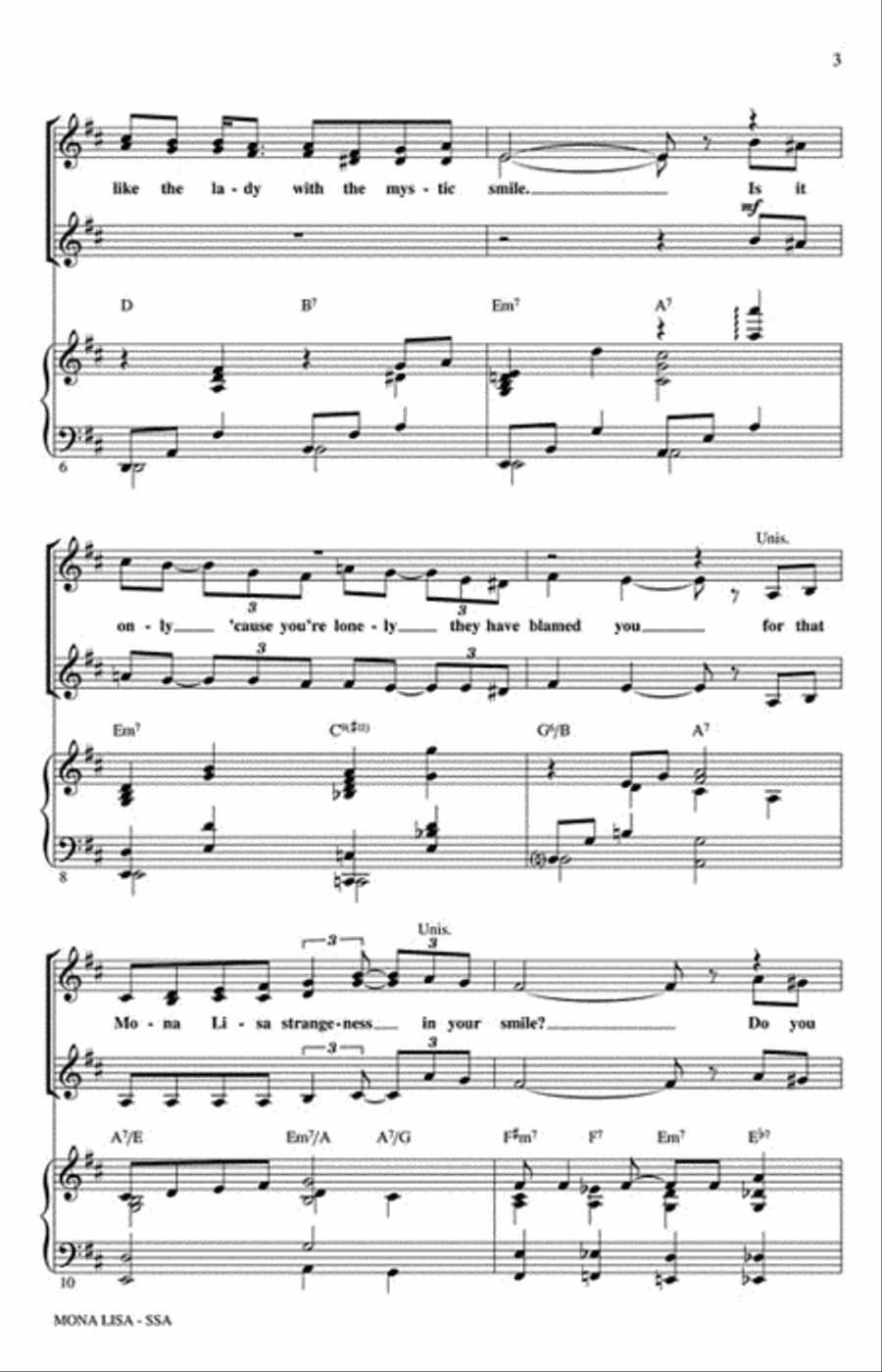 Mona Lisa SSA scores gallery preview page 3
