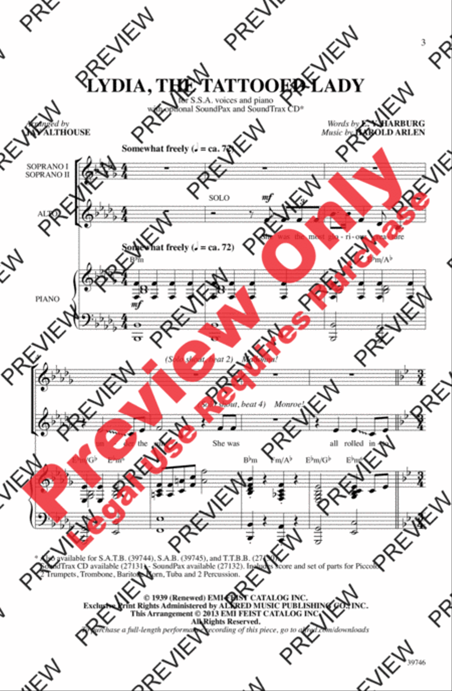 Lydia, the Tattooed Lady Lydia, the Tattooed Lady Women's Choir scores gallery preview page 3