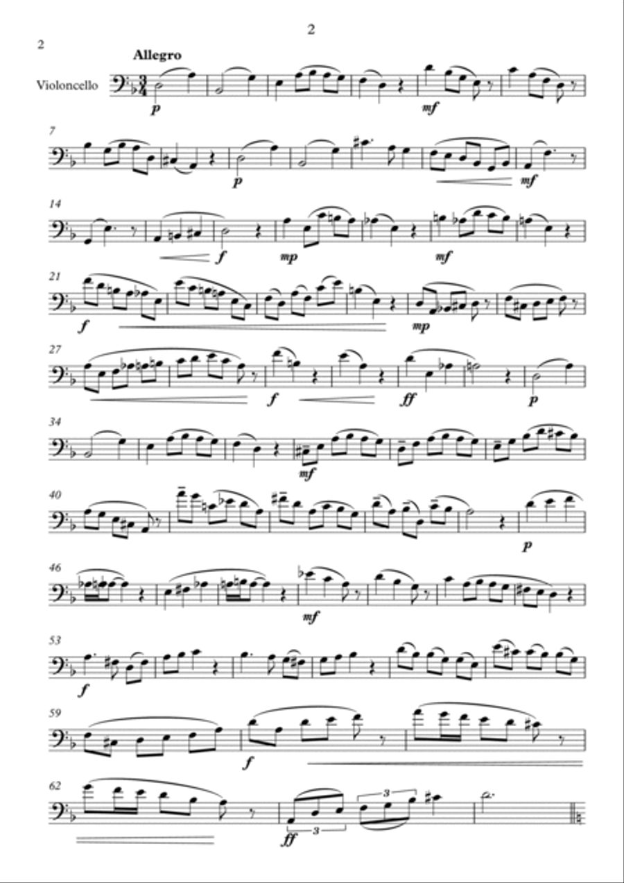 Five Unaccompanied 'Cello Solos - Intermediate Cello Solo scores gallery preview page 2