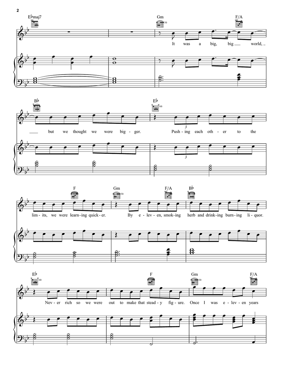 7 Years Piano, Vocal, Guitar scores gallery preview page 2