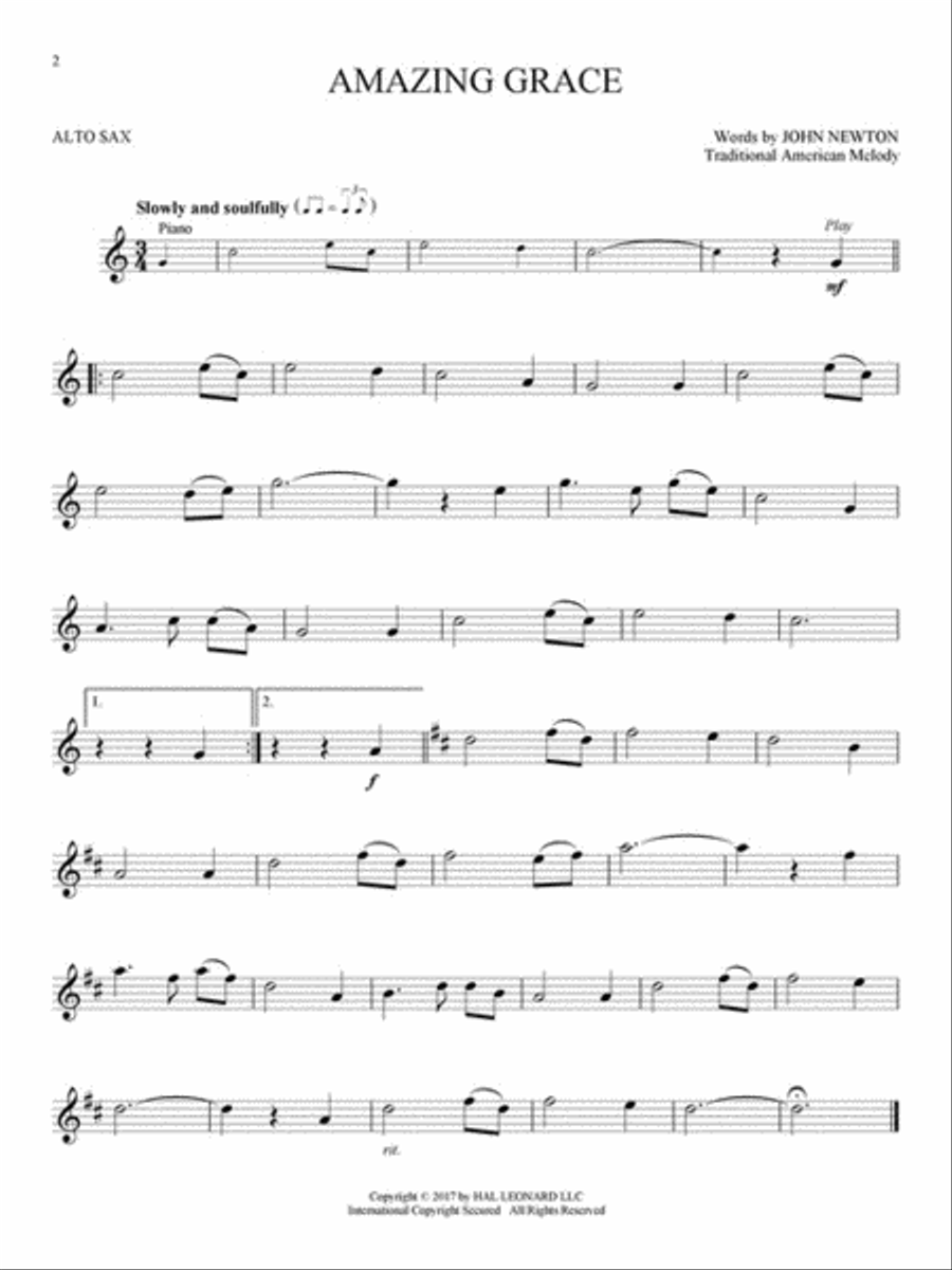 Gospel Hymns for Alto Sax Alto Saxophone scores gallery preview page 3