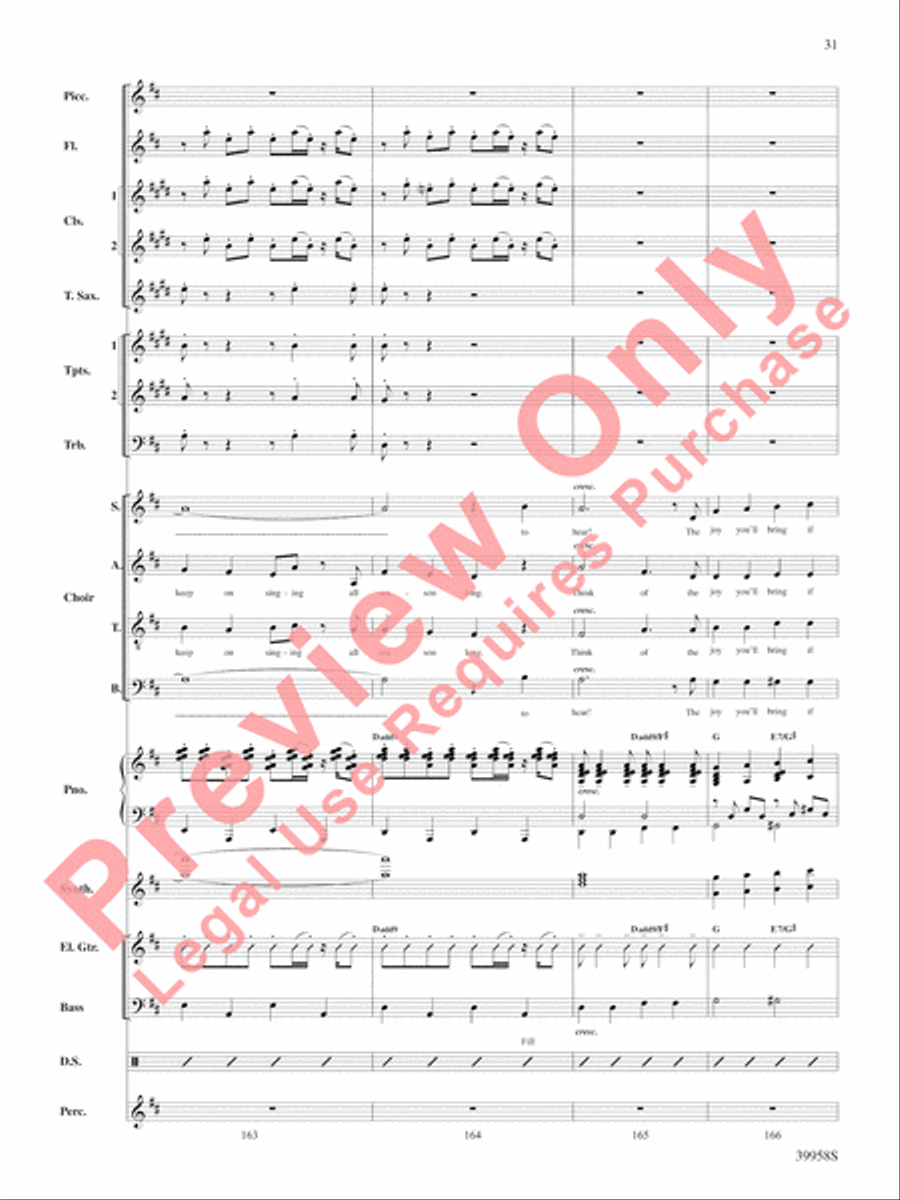 Elf: A Medley from the Broadway Musical Choir scores gallery preview page 32