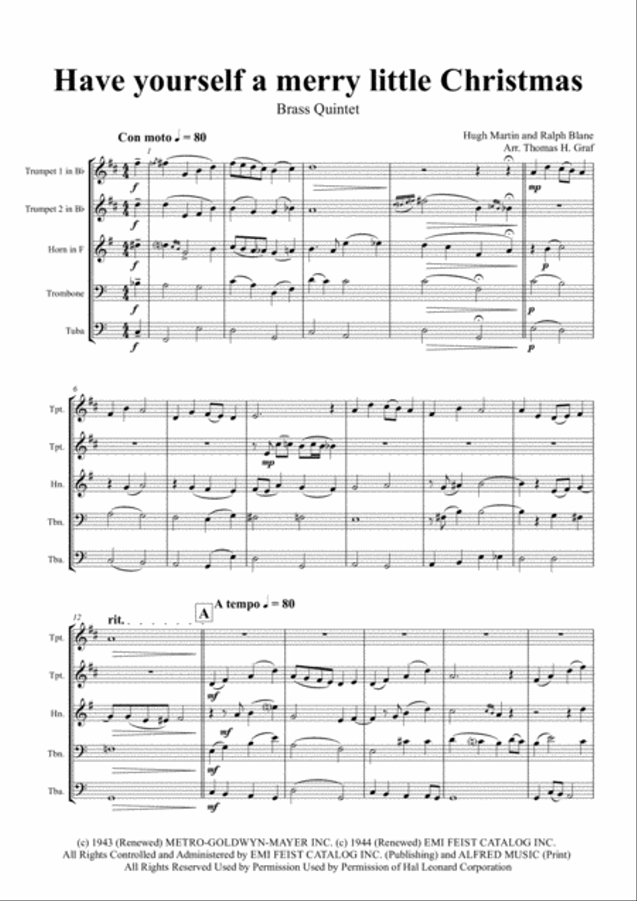 Have Yourself A Merry Little Christmas from MEET ME IN ST. LOUIS Horn scores gallery preview page 2