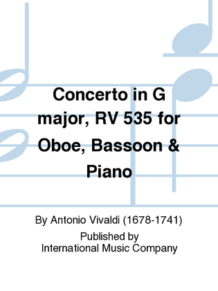 Book cover for Concerto In G Major, Rv 535 For Oboe, Bassoon & Piano