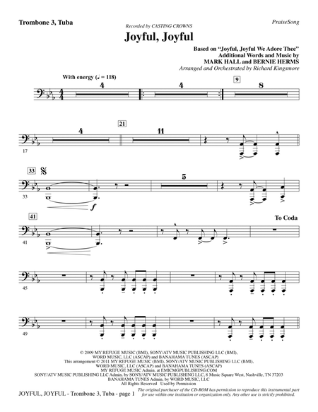 Joyful, Joyful - Trombone 3/Tuba