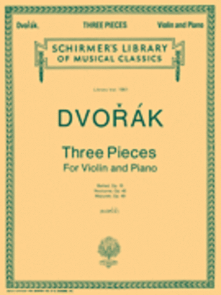 Book cover for 3 Violin Pieces