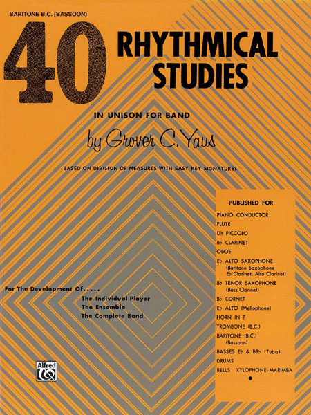 40 Rhythmical Studies by Grover C. Yaus Concert Band Methods - Sheet Music