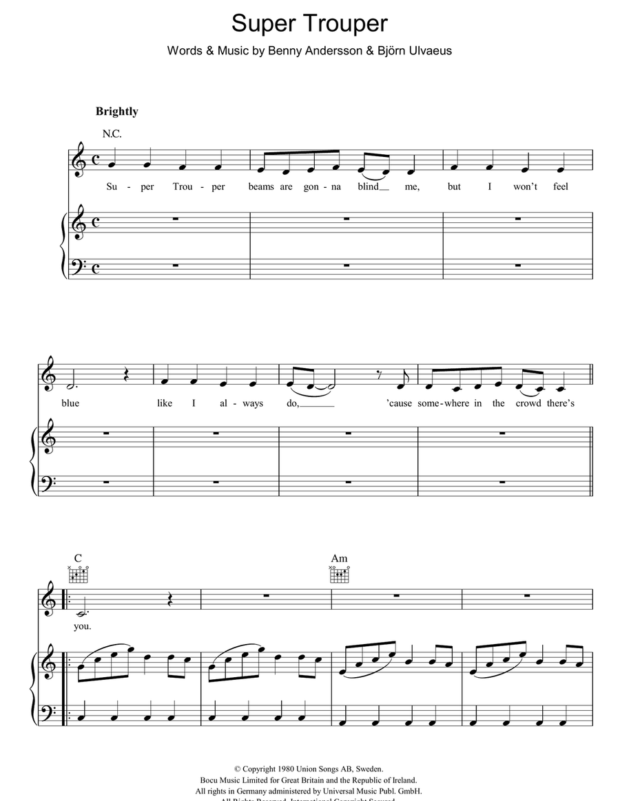 Super Trouper Acoustic Guitar scores gallery preview page 1