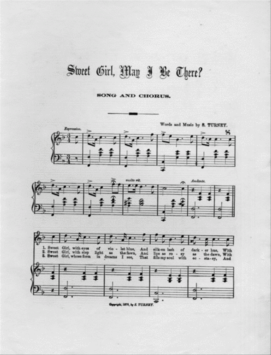 Sweet Girl! May I Be There? The Popular Song and Chorus Choir scores gallery preview page 2