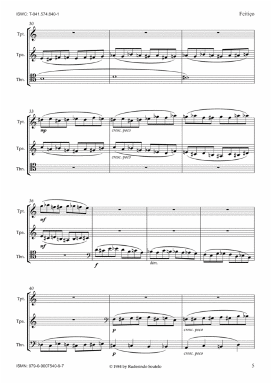 Feitiço - Bezauberung - Enchantment (Brass) Brass Ensemble scores gallery preview page 5