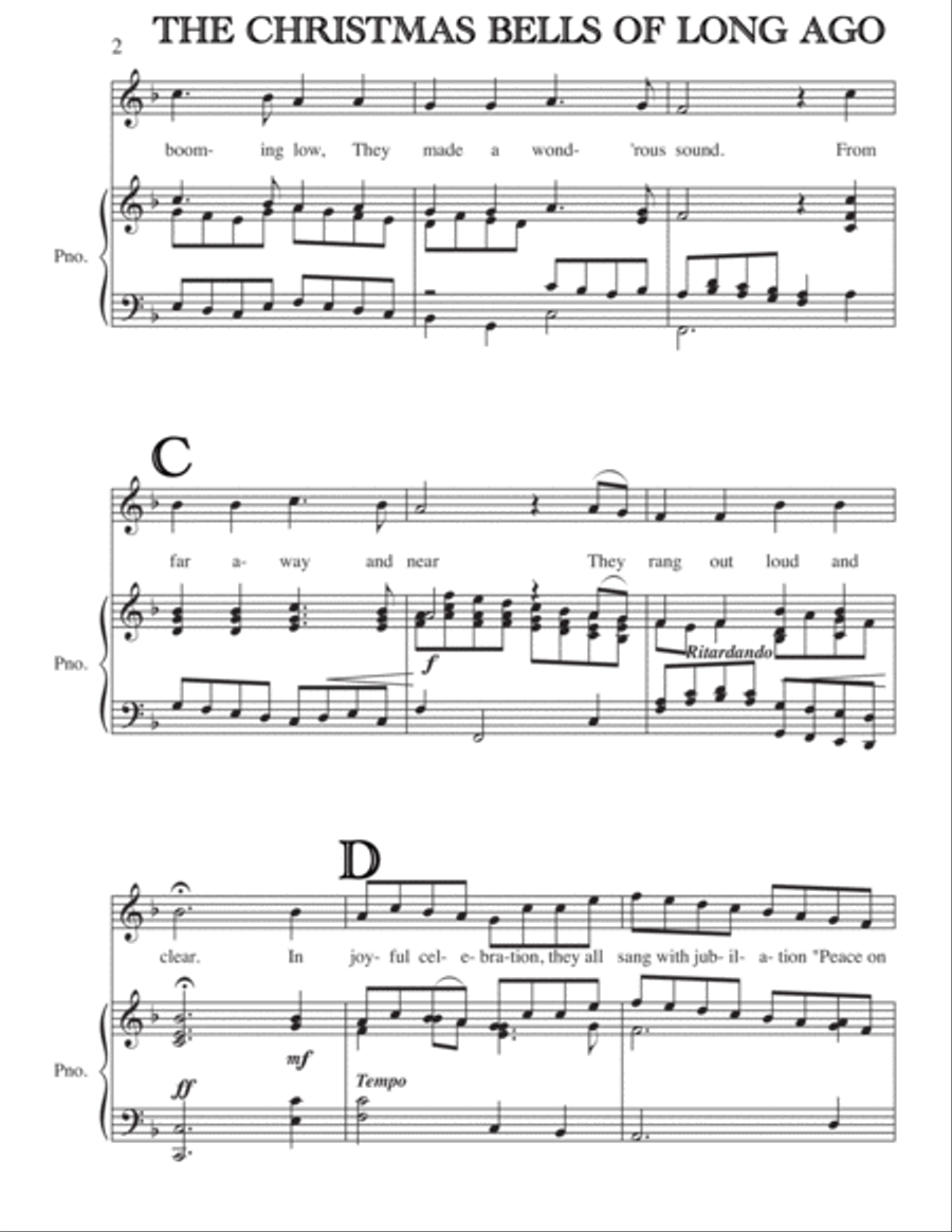 THE CHRISTMAS BELLS OF LONG AGO (Soprano/Tenor + Choir) Choir scores gallery preview page 2