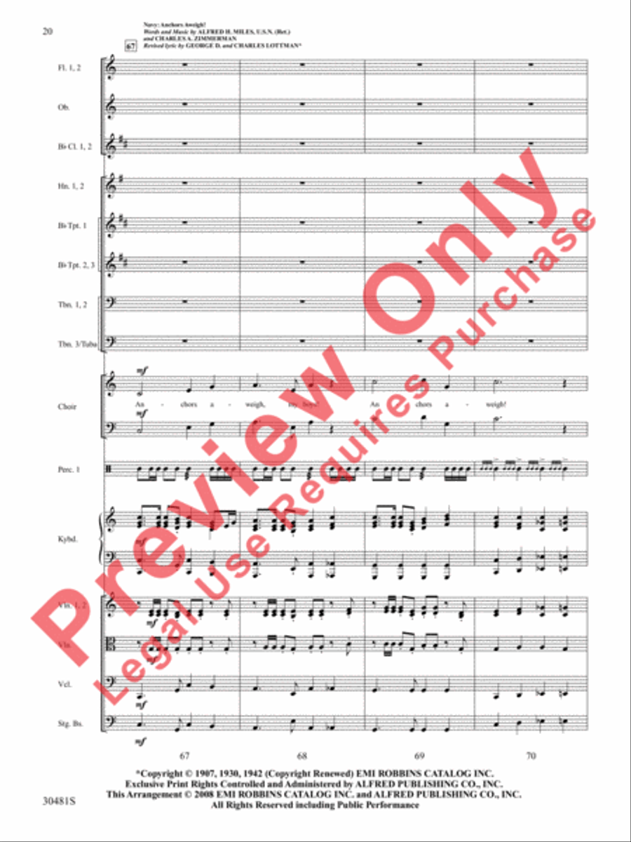 A Tribute to the Armed Services (A Medley) Choir scores gallery preview page 21
