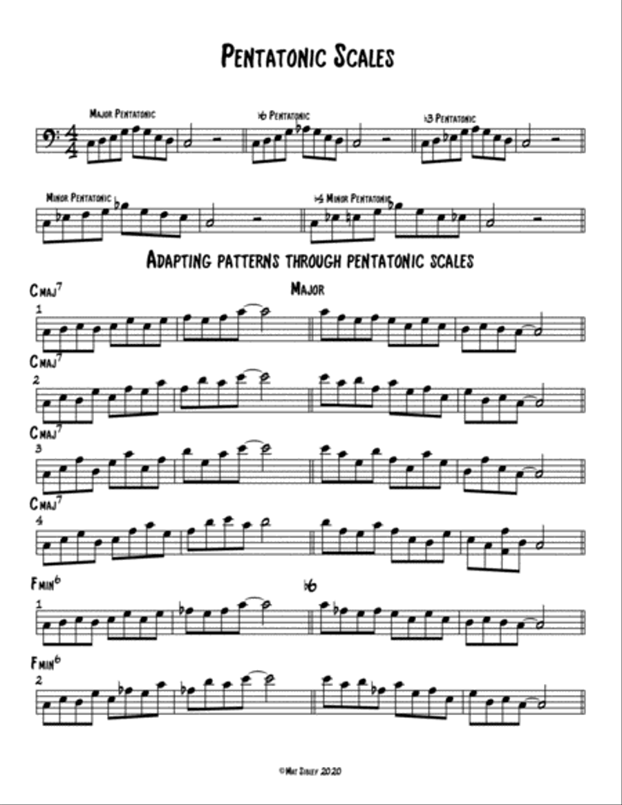 Exercises for Developing Jazz Improvisation Bass Clef Version Small Ensemble scores gallery preview page 5
