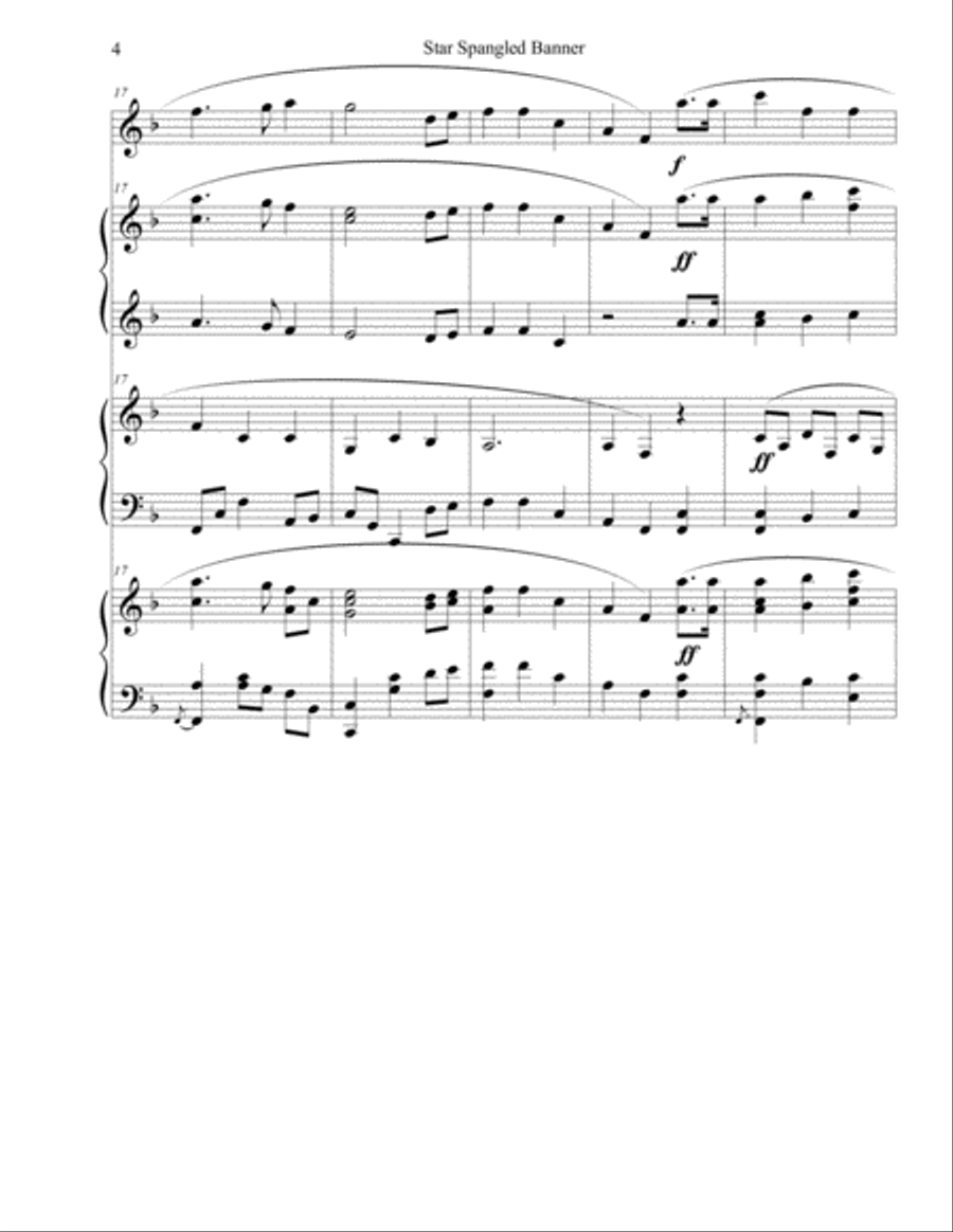 Star Spangled Banner (flexible duet) Piano scores gallery preview page 5