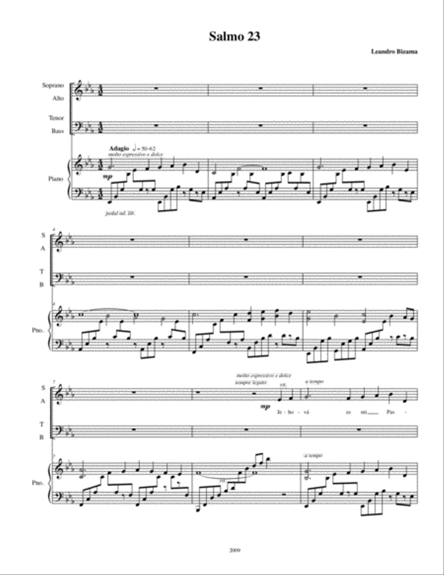Salmo 23 (Psalm 23) 4-Part scores gallery preview page 2