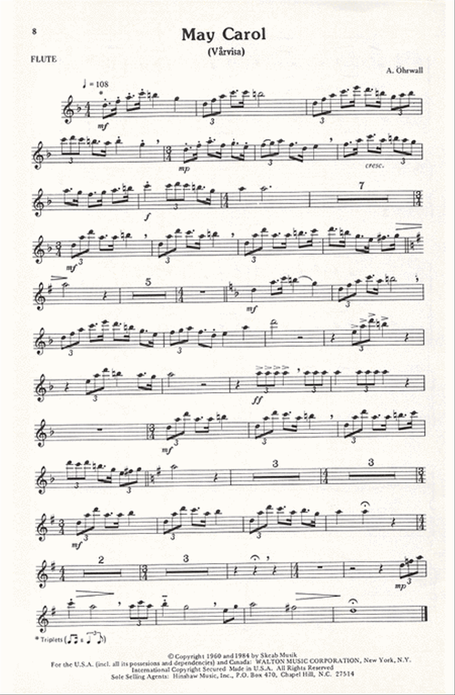May Carol (Vårvisa) 4-Part scores gallery preview page 7