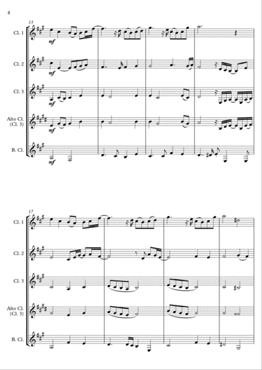 Grown-Up Christmas List Clarinet Quartet scores gallery preview page 4