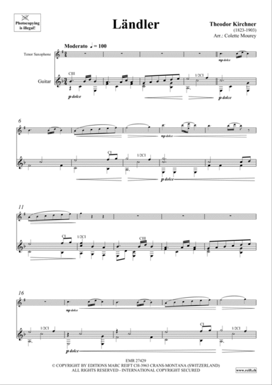 Landler Landler Tenor Saxophone scores gallery preview page 3