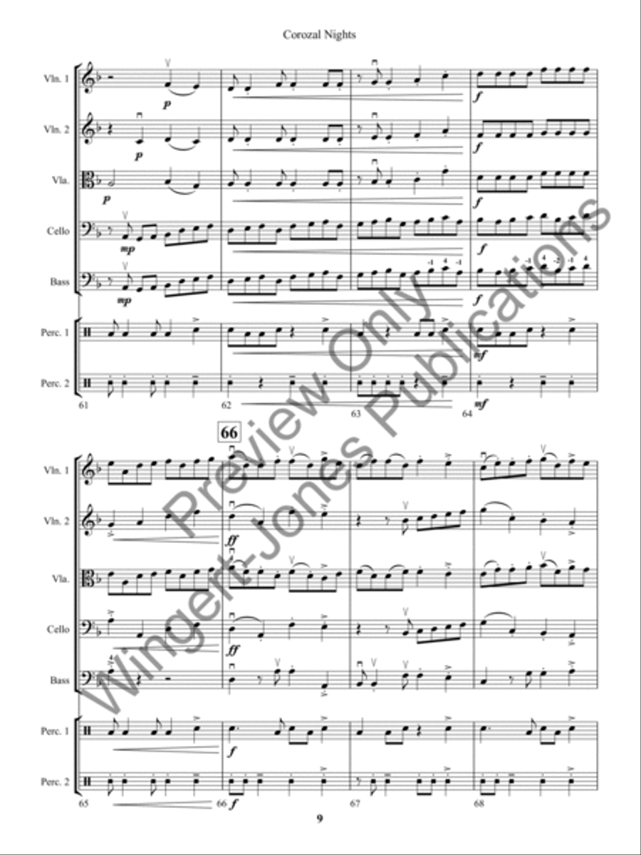 Corozal Nights (Score) String Orchestra scores gallery preview page 12