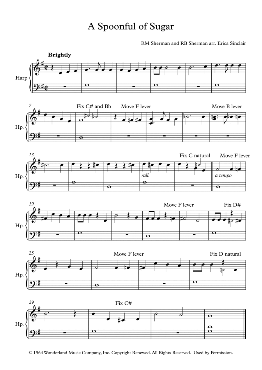 A Spoonful Of Sugar A Spoonful Of Sugar Harp scores gallery preview page 1