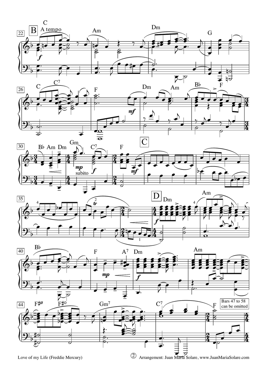 Love Of My Life Piano Solo scores gallery preview page 2