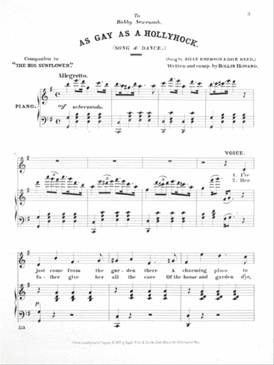 As Gay as a Hollyhock. Comic Songs & Danes Voice scores gallery preview page 2