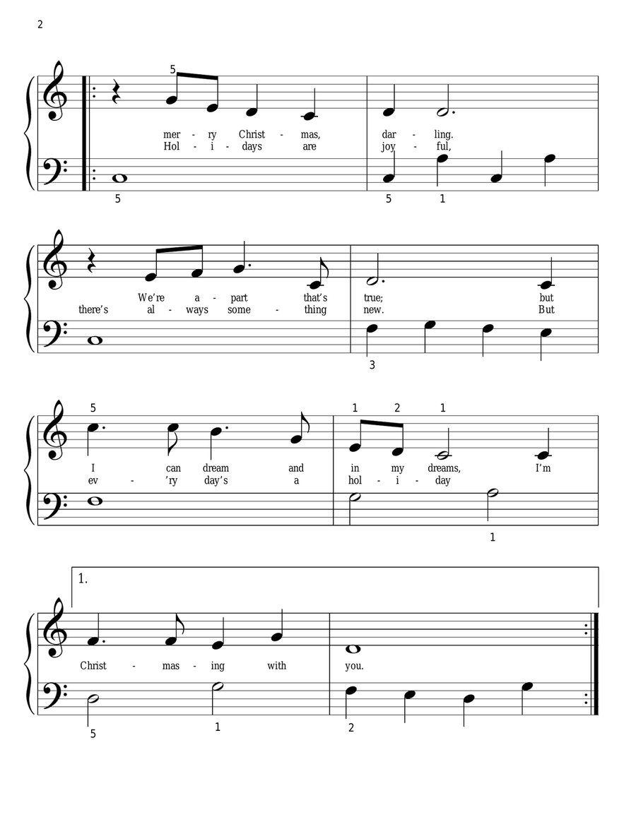 Merry Christmas, Darling Easy Piano scores gallery preview page 2