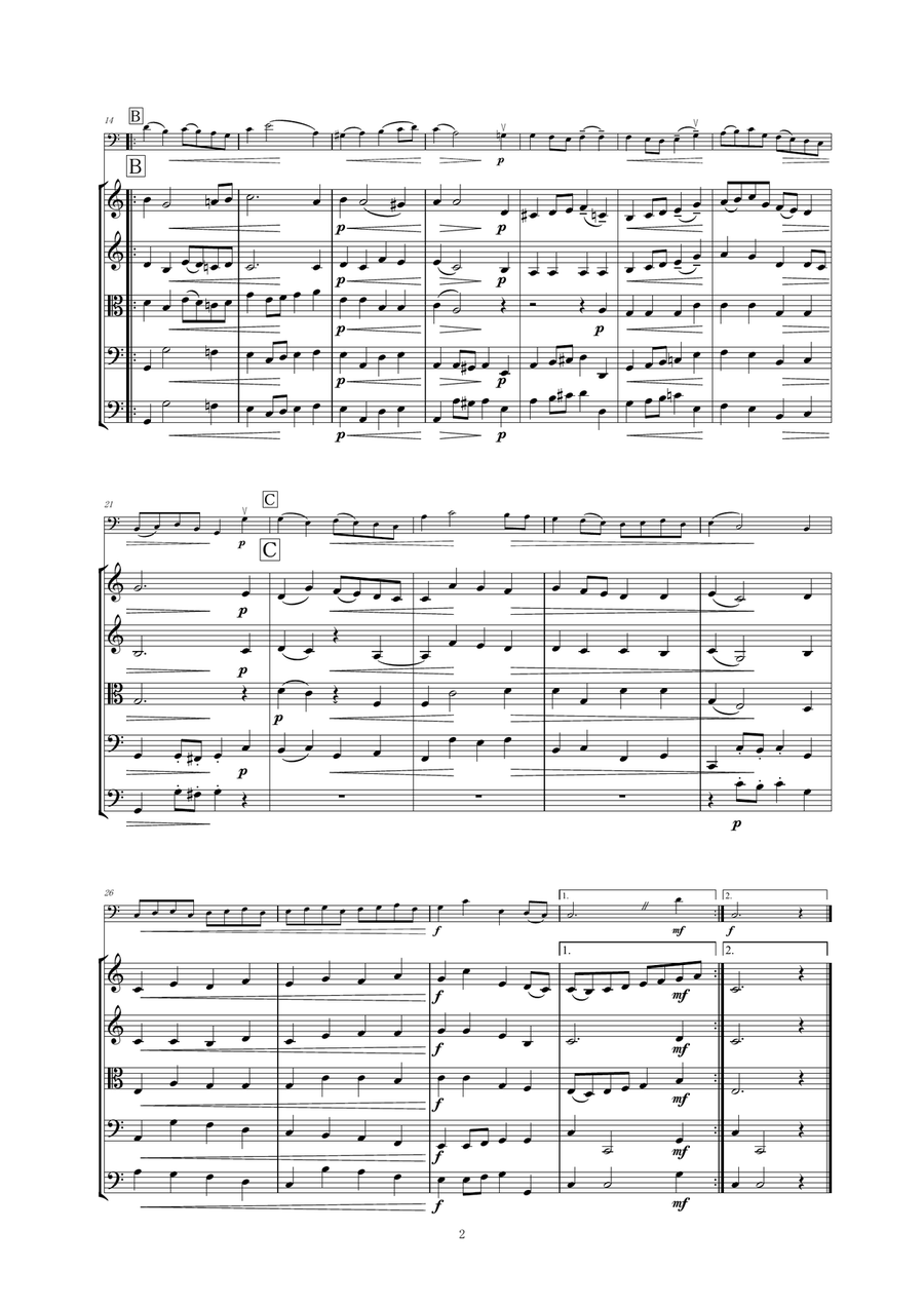 Bourrée in C major for Cello & String Orchestra String Orchestra scores gallery preview page 4