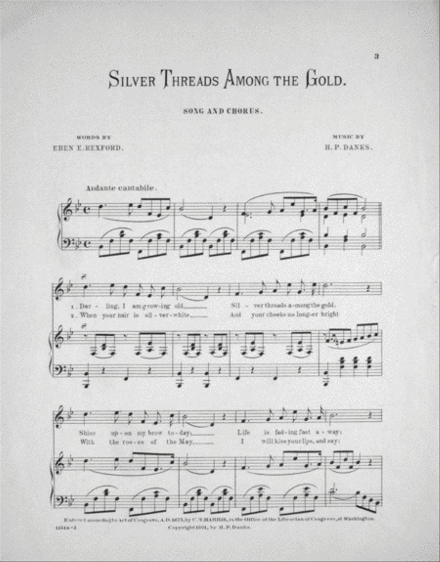 Silver Threads Among the Gold 4-Part scores gallery preview page 2