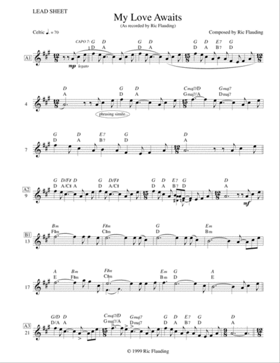 My Love Awaits (Lead Sheet & Orchestration) Percussion Ensemble scores gallery preview page 2