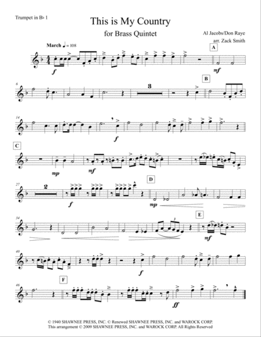 This Is My Country This Is My Country Brass Ensemble scores gallery preview page 4