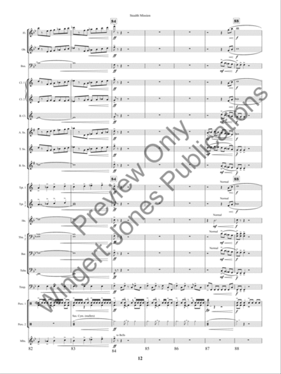 Stealth Mission Stealth Mission Concert Band scores gallery preview page 15