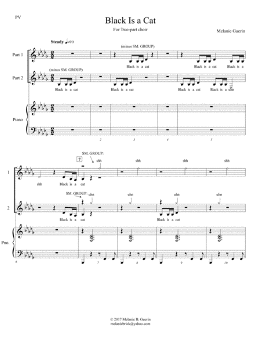 Black is a Cat (2-part) SA scores gallery preview page 1