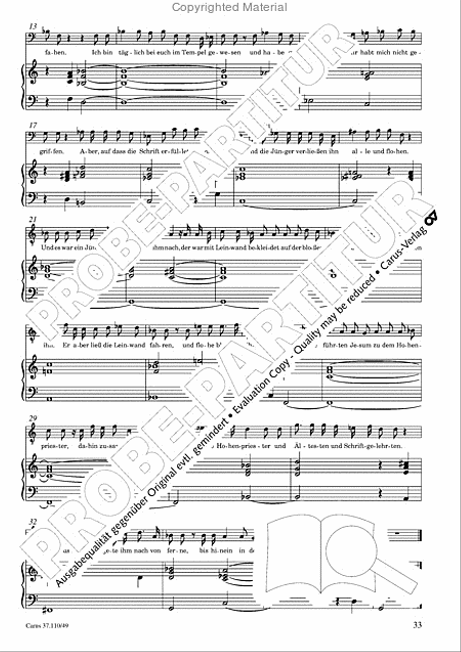 Markuspassion. Werkausgabe Reihe 1, Bd. 7 (Homilius) Organ scores gallery preview page 34