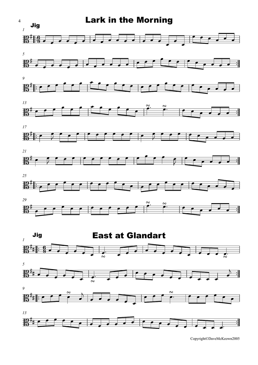 Irish Dance Music Vol.1 for Viola; 40 Jigs, Reels, Hornpipes and more.... Viola Solo scores gallery preview page 4