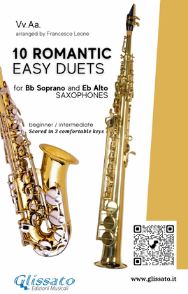 Book cover for 10 Romantic Easy duets for Bb Soprano and Eb Alto Saxes