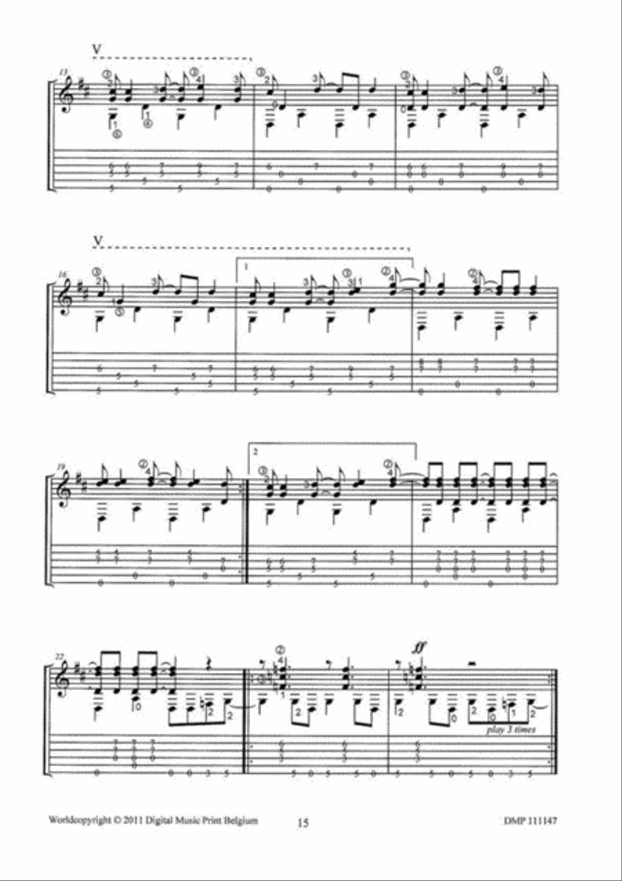 6 Cool Pieces Classical Guitar scores gallery preview page 5