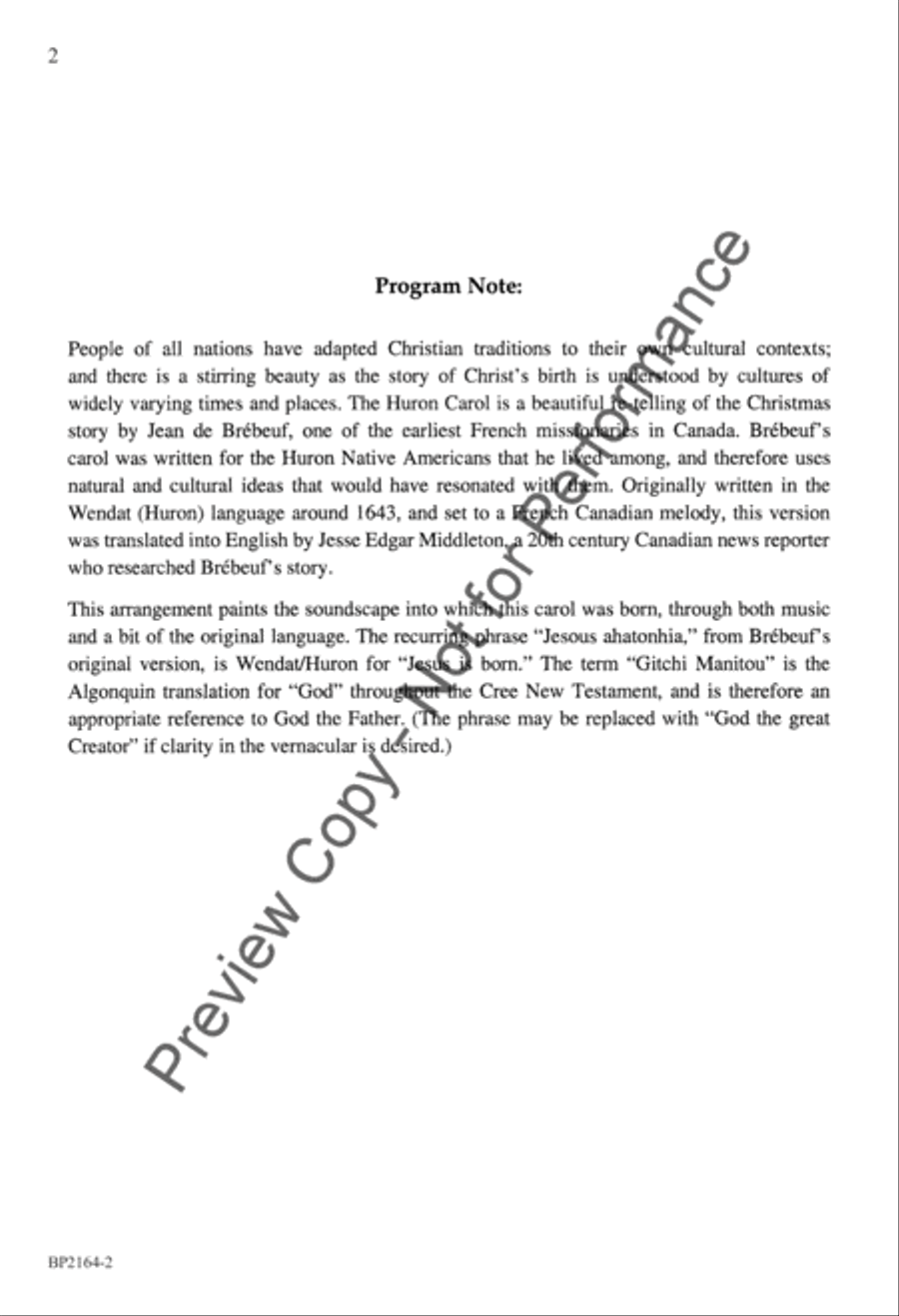 The Huron Carol 4-Part scores gallery preview page 3