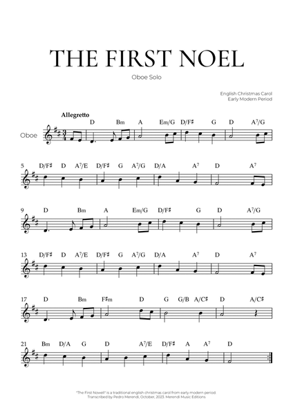 The First Noel (Oboe Solo) - Christmas Carol image number null