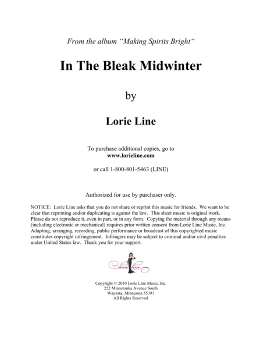 In The Bleak Midwinter Piano Solo scores gallery preview page 1