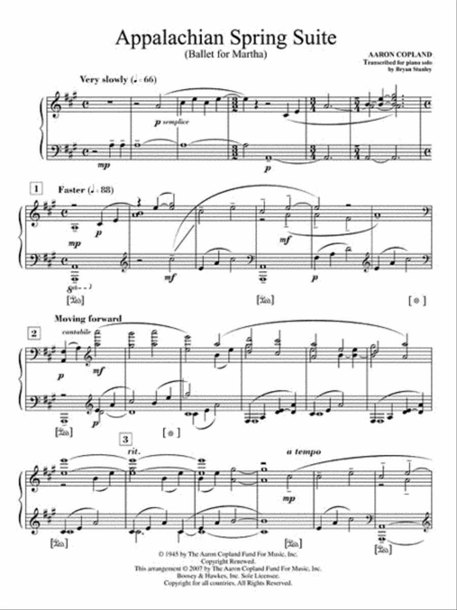 Copland – Appalachian Spring Suite Piano Solo scores gallery preview page 5