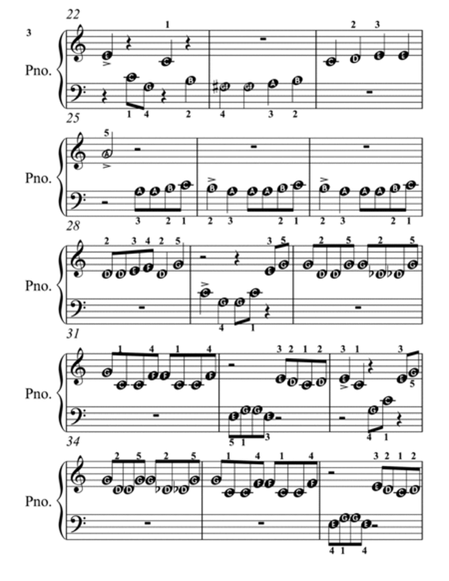 Dance of the Veils Pas Des Voiles Beginner Piano Sheet Music
