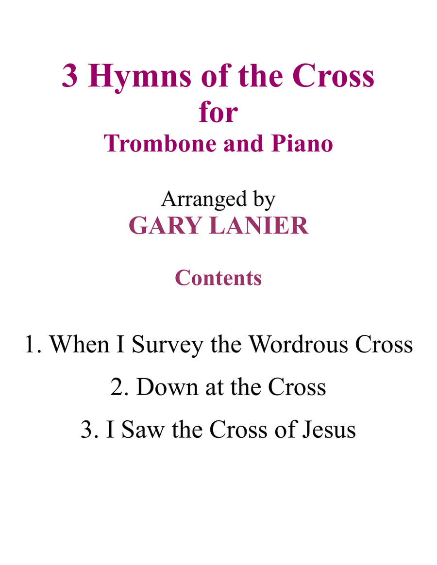 Gary Lanier: 3 HYMNS of THE CROSS (Duets for Trombone & Piano) image number null