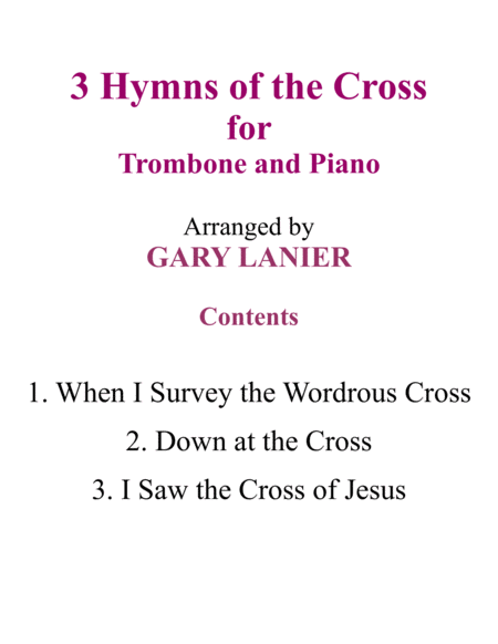 Gary Lanier: 3 HYMNS of THE CROSS (Duets for Trombone & Piano) image number null