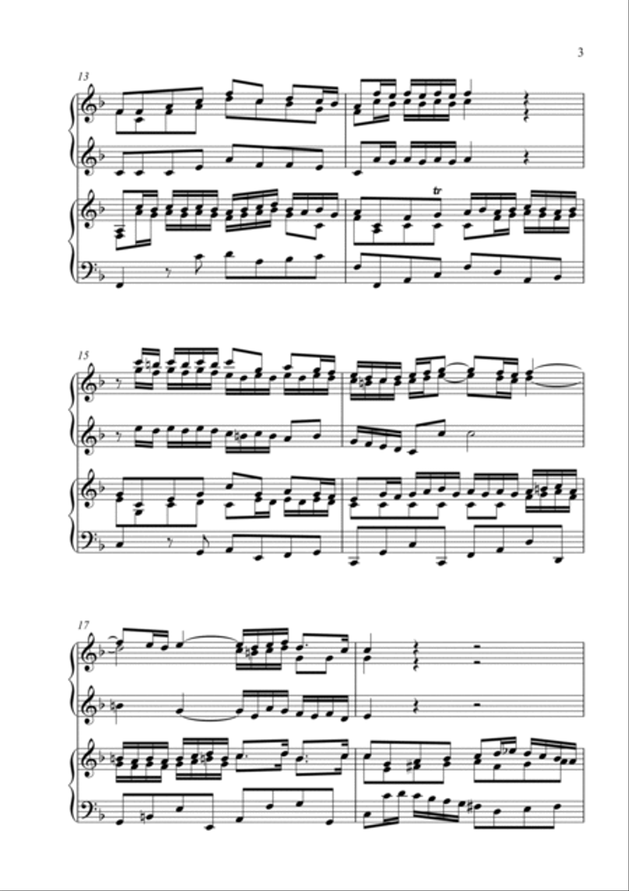Brandenburg Concerto No. 1 in F Major, BWV 1046 by J.S. Bach (Organ Duet) Organ Solo scores gallery preview page 3